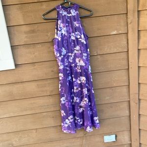 White House Black Market purple floral dress size 6